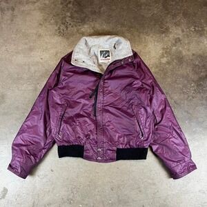 Vintage 80s purple and black fleece lined jacket